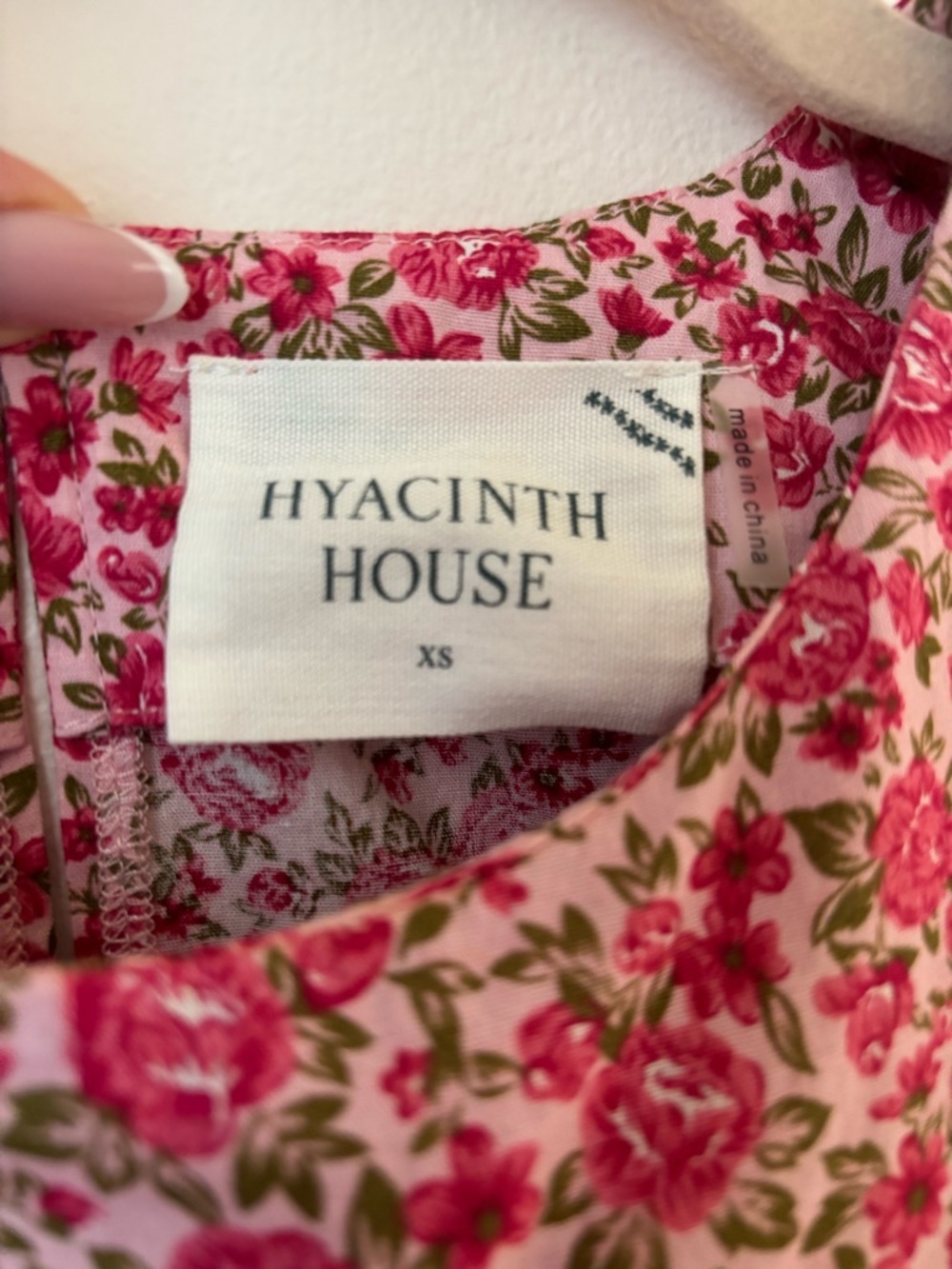 Hyacinth House Tuckernuck Pink Floral Tiered Babydoll Dress XS - Picture 3 of 4